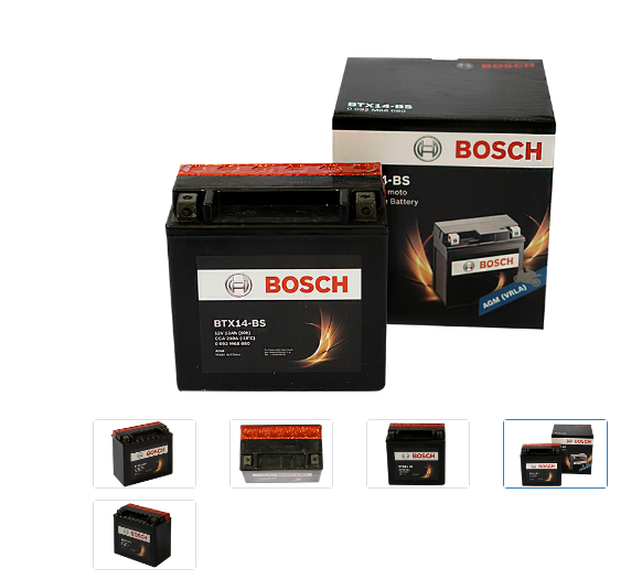 Bateria 12v 12ah Moto Bosch 210cca Positivo Izq Btx14-bs