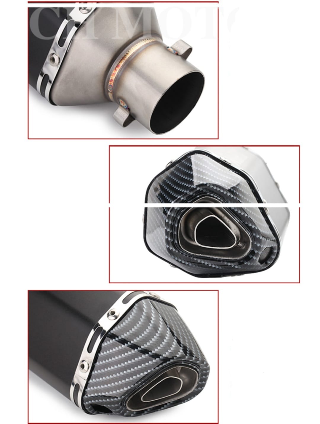 Escape Tronador Fibra De Carbono Para Moto 38cm Con Db killer - Image 3