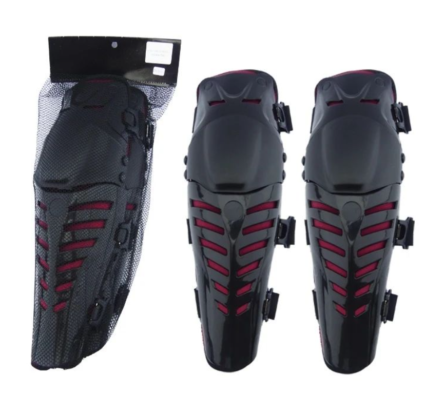Protección Rodillera Articulada Para Moto Negra-roja El Par - Image 3