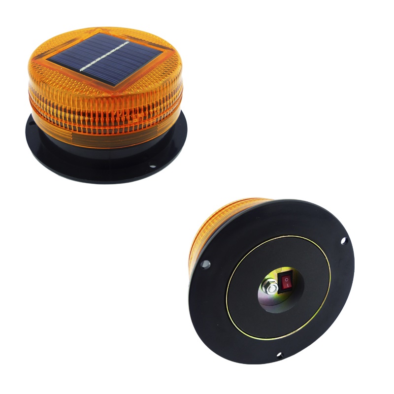Baliza Led Ambar Estrobo Solar Con Iman Auto Camion Maquinas