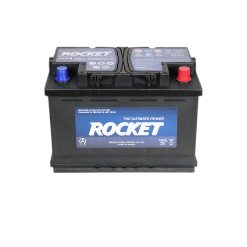 BATERIA ROCKET AGM START STOP L3 70AH 760CCA AGM 70 / AGM LN3