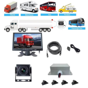 kit cámara con pantalla y sensores de camion bus 12/24v