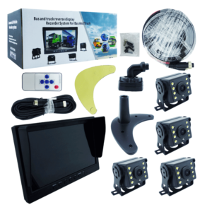 Kit 4 Camaras LED Camión Bus Pantalla 10 Dvr 12/24v Con Cables