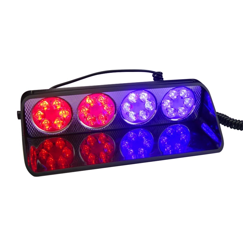 Baliza Led Strobo 24 Led 12VOLT Luz Rojo-azul, Parabrisas