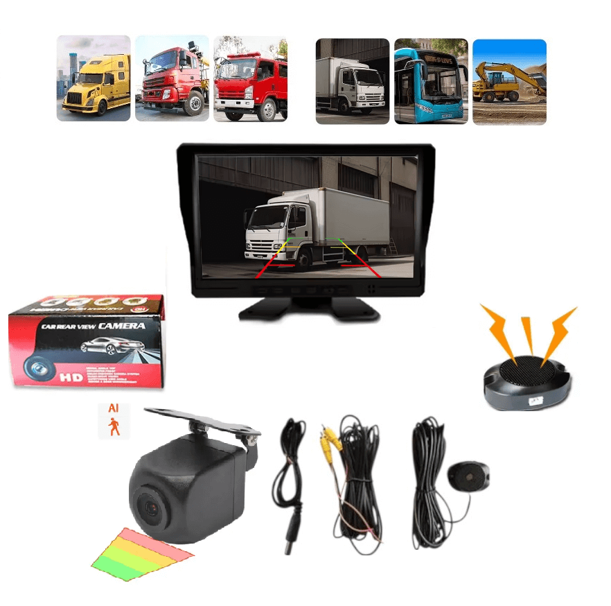 Cámara Con Detección de Peatón Y Sensor + Pantalla de 7 12v + Cable
